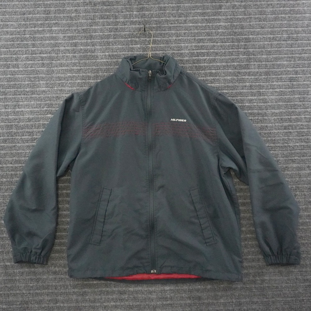 Tommy Hilfiger Windbreaker Jacket Mens Size M Navy Blue Full Zip Logo